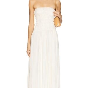 Tularosa Cream Linen Maxi Dress